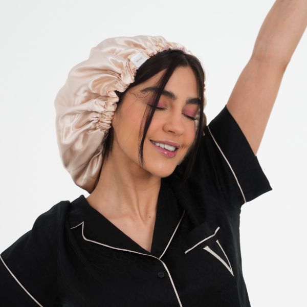 MOHI Satijnen Slaapmuts Roze & Champagne – afbeelding 5